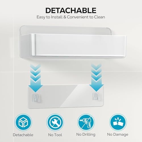 Nieifi Adhesive Shower Shelves, Clear, 2 Pieces - Image 5
