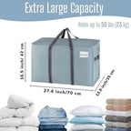 VENO 8 Pack Heavy Duty Moving Bags, Extra Large Storage Bags with Reinforced Handles & Strong Zippers, Foldable & Reusable Moving Box Alternative for Clothes & Dorm Storage - Image 2