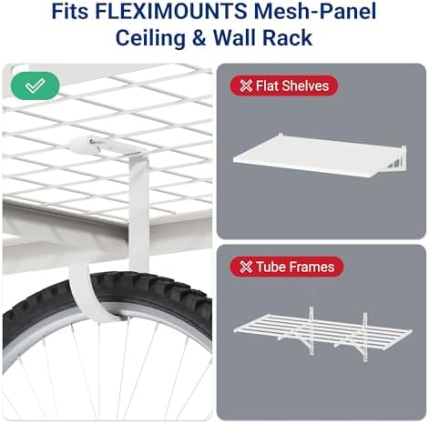FLEXIMOUNTS 4 Pack Add-On Storage Flat Hooks, White - Image 5