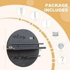 Key Holder for Wall, Key and Mail Holder Organizer with - Key Holder Wall Mount - Round Wooden Rustic Home Decor for Entryway, Mudroom, Hallway, Kitchen Office (Solid Black) - Image 6