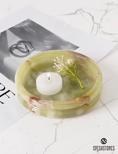 Marble Jewelry Dish, 5" Handmade Green Ring Tray - Image 5