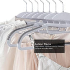 BAGAIL Plastic Hangers 50 Pack with Non-Slip Design,0.2 Inches Thick, 360°Swivel Hook Space Saving Organizer for Bedroom Closet,Shirts,Pants(Grey- S Shaped) - Image 6