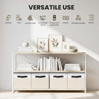 Large Closet Organizer Bins with Lids 8 Pack - Nursery Storage Baskets for Shelves Bedroom Dorm - Stackable RV Closet Organization Cubes Box with Handles for Clothes Purse Blanket Towel Magazine - Image 6