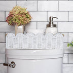 CubesLand Scalloped Toilet Paper Storage Basket W/Handle for Home Decor - Image 4