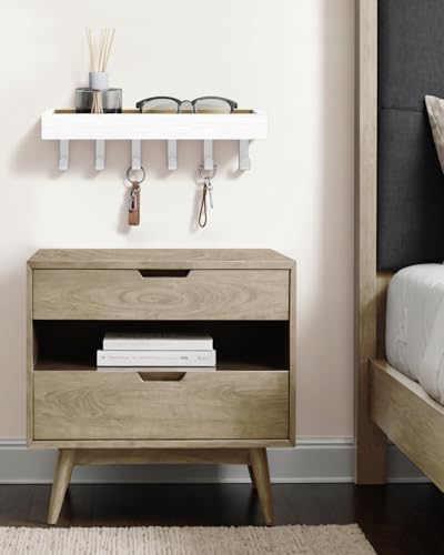 Key Holder Wall Mount Magnetic Adhesive, Key Hooks Rack with Shelf - Image 6