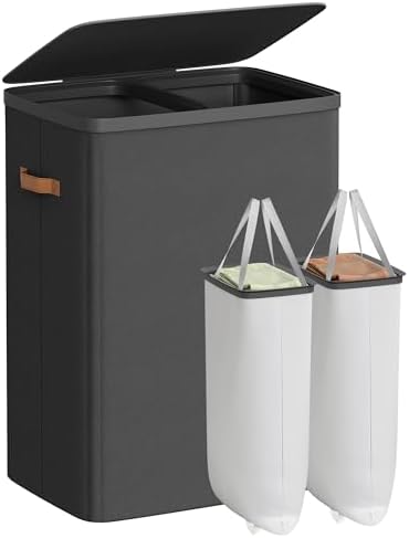 SONGMICS Laundry Basket, 170L Laundry Hamper with Lid, 2 Removable Bags by Unknown