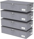 Yawinhe 27L UnderBed Storage Containers,4 Pack Closet Organizers,Grey by Yawinhe