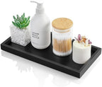 ALELION 11.7" Bathroom Vanity Tray for Counter - Black Wood Decorative Tray for Toilet Tank Makeup Perfume Jewelry Catchall Coffee Table - Wooden Kitchen Countertop Organizer for Soap Dispenser by ALELION