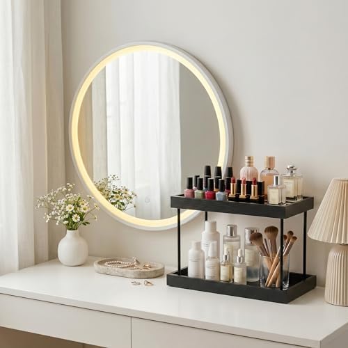 WOPITUES Bathroom Counter Organizer,2 Tier Perfume Organizer,Wooden Bathroom Organizers and Storage for Makecup Perfume Skincare,Countertop Organizer in Kitchen,Bedroom,Coffee Bar,Black - Image 5