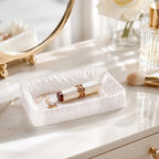 Jewelry Tray, White Vanity Organizer for Rings, Cosmetics & Keys, Decorative Catchall Tray for Dresser, Bathroom, Entryway - Image 7