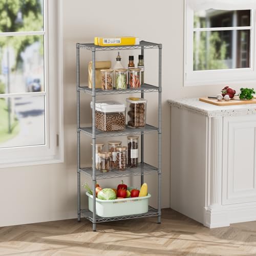 SINGAYE 5 Metal Shelves Wire Shelving Storage Shelf Adjustable Unit Pantry - Image 6