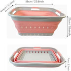 SAMMART 42L (11 gallon) Collapsible Plastic Laundry Basket - Foldable Pop Up Storage Container/Organizer - Space Saving Hamper/Basket (1, Grey/Quartz Pink) - Image 3