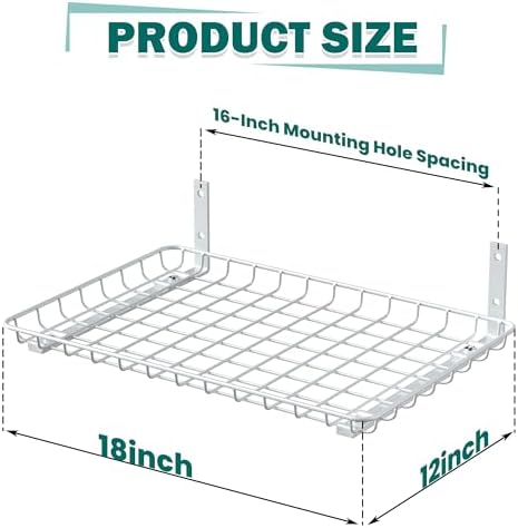 EVERHANGER Garage Wall Shelves 12x18 Inch, Wall Mounted Storage Shelf - Image 2