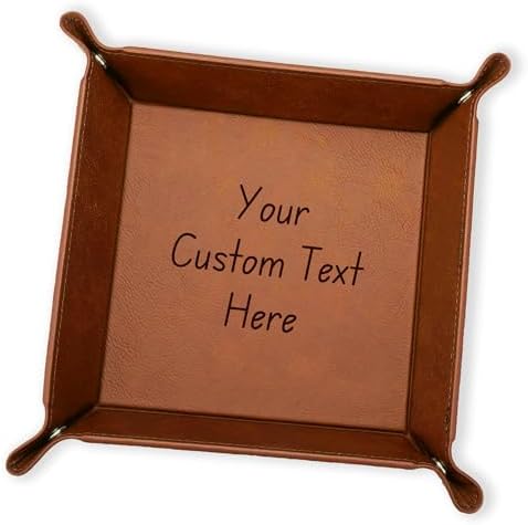 Personalized Valet Trays, Custom Engraved Leather Keys Tray for Men by YayPersonalizedGifts