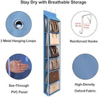 Lirex Over The Door Purse Organizer & Purse Shelf for Closet – Handbag Storage Organizer with Purse Hanger. Perfect for Scarves, Hats, and Leggings. L (15.7'' x 5.7'' x 68''), Blue - Image 3