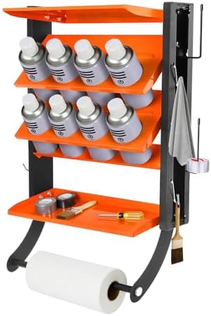 Sidasu Spray Can Holder, 2-Tier Spray Paint Organizer With Paper Towel Rod by Sidasu