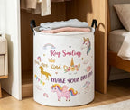 Essme Kids Laundry Basket,Unicorn Hamper Collapsible Waterproof Storage Bin for Girls,Gift Baskets(Color Unicorn) - Image 5