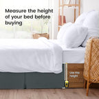 Twin Bed Skirt, Hides Under-Bed Storage 15 Inch Drop, Pleated, Grey - Image 4
