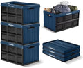 CleverMade Collapsible Storage Bins, 62L 3 Pack, 100 lb Stackable, Ocean by CleverMade
