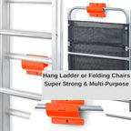 Ladder Hangers for Garage Wall Set of 2 - Orange Hooks for Shed & Garden - Image 4