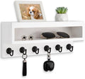 Key and Mail Holder Wall Mount with Long Storage Box and 6 Hooks by Lucundm