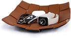 Valet Tray PU Leather Key Holder Bowl for Men Entryway Table Nightstand Desk Tray for Wallet, Keys Men's Gift - Brown & Black, 9.8" L x 9.8" W x 2" H by MSJGA