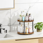 12.4" Lazy Susan Organizer 2 Tier, Rotating Spice Rack, Wooden Spinning Spice Holder for Inside Cabinet, Pantry, Kitchen, Countertop, Bathroom and Vanity, Versatile Storage - Image 6
