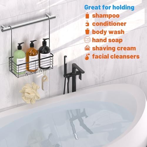 YUOROS 304 Stainless Steel Hanging Shower Caddy (Black) - Image 7