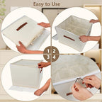 Vincona Shoe Organizer for Closet, 2 Pack Foldable Shoe Storage Bins with Clear Cover & Handles, 16-Compartment Shoe Box for Sneakers, Heels, Boots, Space-Saving Shoe Rack for Entryway, Dorm, RV - Image 4