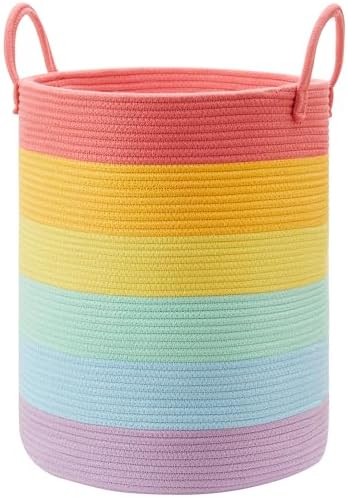 80L Extra Large Rainbow Laundry Hamper Basket for Girls Kids by MOJOSCEND