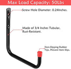 8 Pack Wall Mount Storage Hooks, 9.6IN Garage Utility Hanger for Ladder, Hold Chairs, Garden Tool, Hose, Bike - Image 5