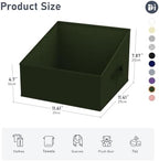 DIMJ Closet Storage Bins 6 Pack - Fabric Trapezoid Closet Organizer Bin, Foldable Storage Baskets for Shelves, Closet Shelf Organizer, Clothing Storage Box for Toys, Books, Towel, Clothes, Green - Image 2