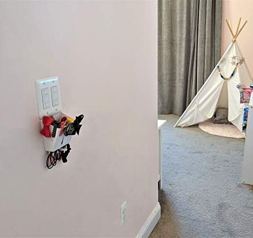 Mount Genie Switch Pocket Light Switch Organizer with Key Holder – Wall Pocket Organizer for Entryway, Mail & Keys – No Drill Installation, White, 1-Pack - Image 5