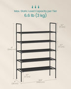 SONGMICS 5-Tier Shoe Rack, Shoe Storage for Hallway Closet - Image 3