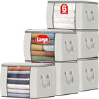 Fab totes 90L Clothes Storage, Foldable Thick Fabric Blanket Storage Bags | Foldable Containers with Zippers,Window and Handles for Organizing Bedroom, Closet, Comforter, Bedding,Dorm essentials by Fabtotes