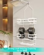 HapiRm Bathroom Hanging Shower Caddy - Rustproof Shower Shelf with 12 Hooks and 2 Soap Holders, No Drilling Bathroom Organizers and Storage - White - Image 5