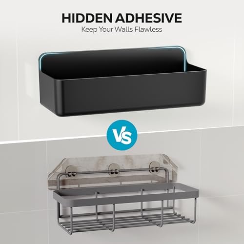 Nieifi Adhesive Shower Shelves, Black, 3 Pieces - Image 5