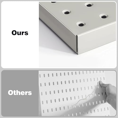 Pegboard Smith 48x24 inch Gray Metal Pegboard Kit for Wall Organization with Hooks, Pegboard Bins, and Utility Tools Storage Board, Efficient Tool Organizer Peg Board - Image 3