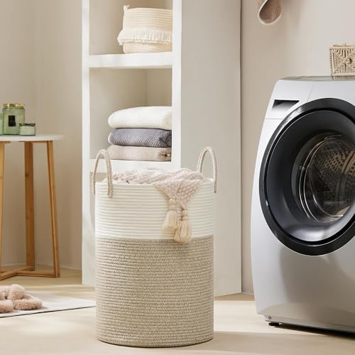 YOUDENOVA Cotton Laundry Hamper, 100L Storage Basket-Brown - Image 5