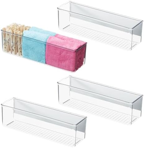 iDesign Magnetic Clear Plastic Organizer Bins, Medium, 4-Pack by iDesign