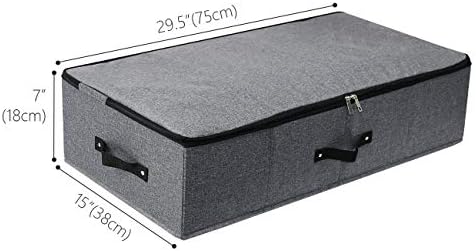 AMJ Large Under Bed Storage Containers, 3 Pack Closet Organizers Bins, Foldable Closet Organizers Storage for Blankets, Towels, Comforter, Sweaters, Linen Sheets, Wrapping Paper (Black Grey) - Image 4