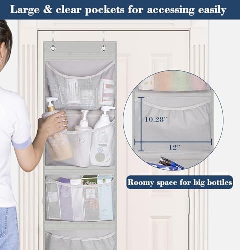 KEETDY Over the Door Organizer Storage for Closet with 5 Pockets Organizer for Bedroom Bathroom, 2 Pack - Image 4