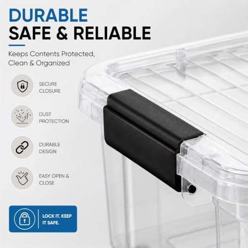 Superio 13.7 Quart Clear Plastic Storage Bin with Lid, Stackable Organizer Box, BPA-Free Storage Container for Home, Garage, School & Office, 3 Pack - Image 5