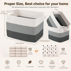OIAHOMY Cotton Rope Storage Baskets for Organizing Dark Gray 3-Pack - Image 5