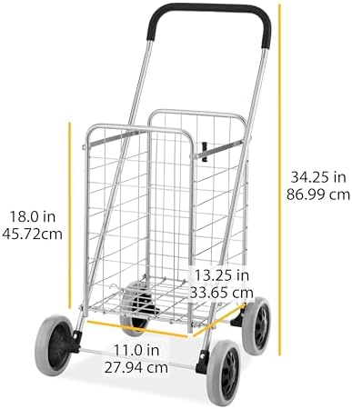 Whitmor Utility Shopping Cart - Durable Folding Design for Easy Storage, Model Number: 6250-4997-2-SIOCA - Image 2