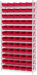 Akro-Mils 30130 Heavy Duty Plastic Shelf Bins, 12"x 6.5"x 4", Red, 12-Pk - Image 6