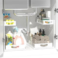 Under Sink Organizer with Pull-Out Drawers,Kitchen Sink Organizer,2 Tier Bathroom Organizers And Storage,Bathroom Accessories Set,White 2 Pack by Unknown
