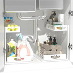Under Sink Organizer with Pull-Out Drawers,Kitchen Sink Organizer,2 Tier Bathroom Organizers And Storage,Bathroom Accessories Set,White 2 Pack by Unknown