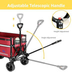 ROSONG Collapsible Wagon Cart with Wheels Foldable - Folding Utility Heavy Duty Wagons Carts for Grocery Sports Garden Shopping Camping Wheelbarrows, Burgundy - Image 7