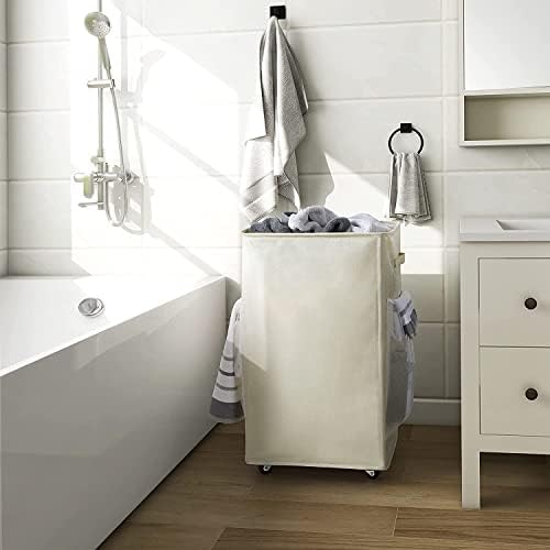 Chrislley Rolling Laundry Basket, 90L Foldable Laundry Hamper with Wheels - Image 6